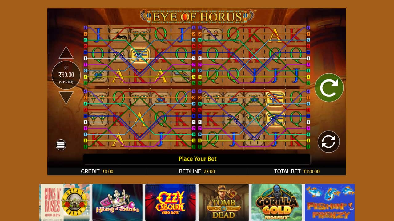 Eye of Horus slot at Cricbaba casino