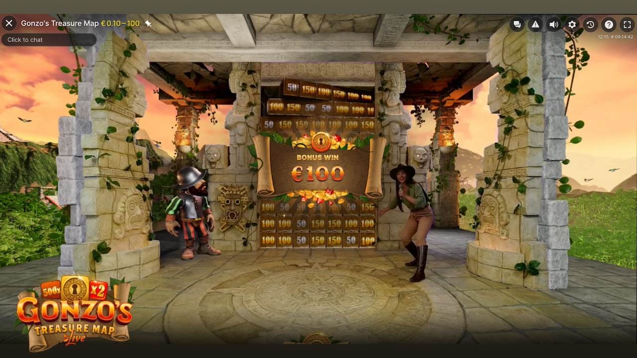 Gonzo's Treasure Map live casino presenter